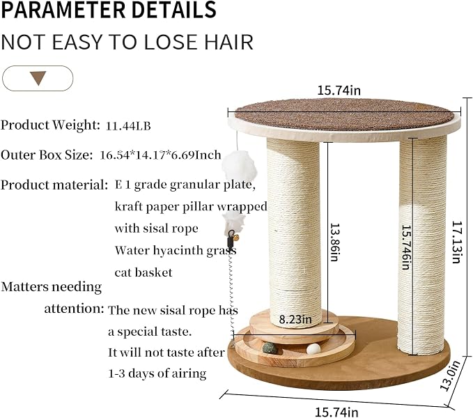 Wood Cat Tree Tower with Scratching Posts – Handmade Cat Condo - Image 7