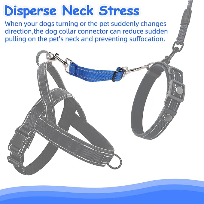 YUEPET Dog Safety Collar Clips 2 Pack Adjustable Prong Collar Backup Clips - Image 3