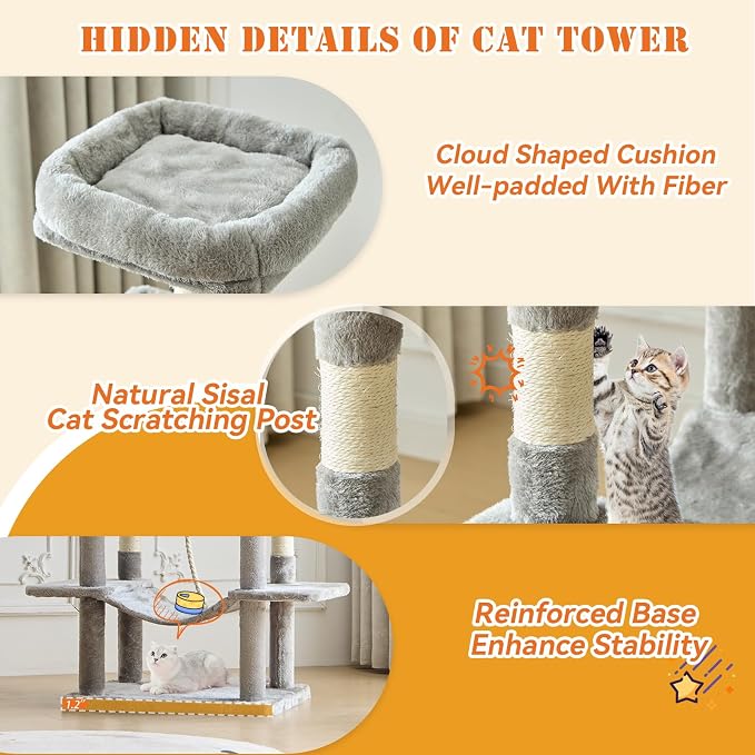 Sweetcrispy 66 Inch Cat Tree Tower, Pet Condo - Image 4
