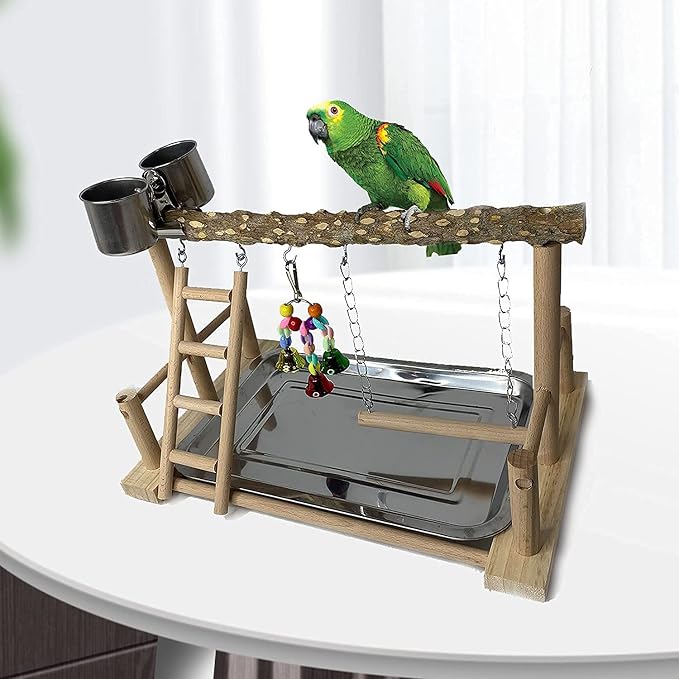 PINVNBY Bird Playground Birdcage Playstand Pet Bird Perch Platform Stand Parrot - Image 7