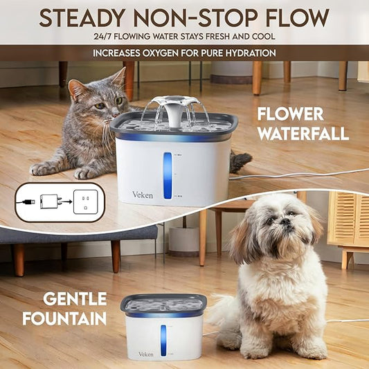 Veken Innovation Award Winner 95oz/2.8L Pet Fountain, Automatic Cat Water - Image 2