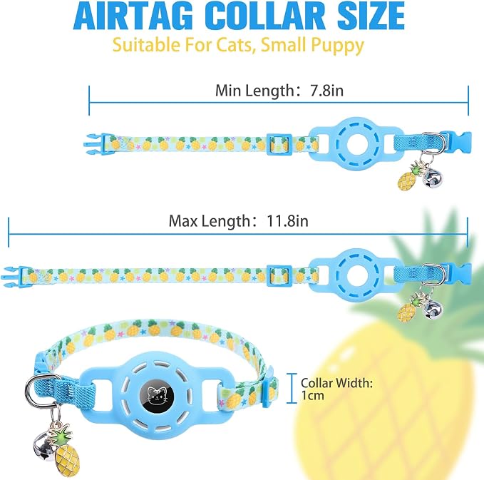 BINGPET AirTag Cat Collar with Bells, Upgraded Safety Elastic Cat Collar with - Image 2