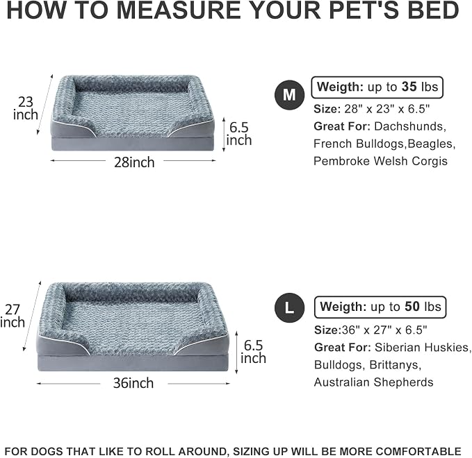 WNPETHOME Dog Beds for Large Sized Dogs, Washable Orthopedic Dog Couch Sofa Bed - Image 6