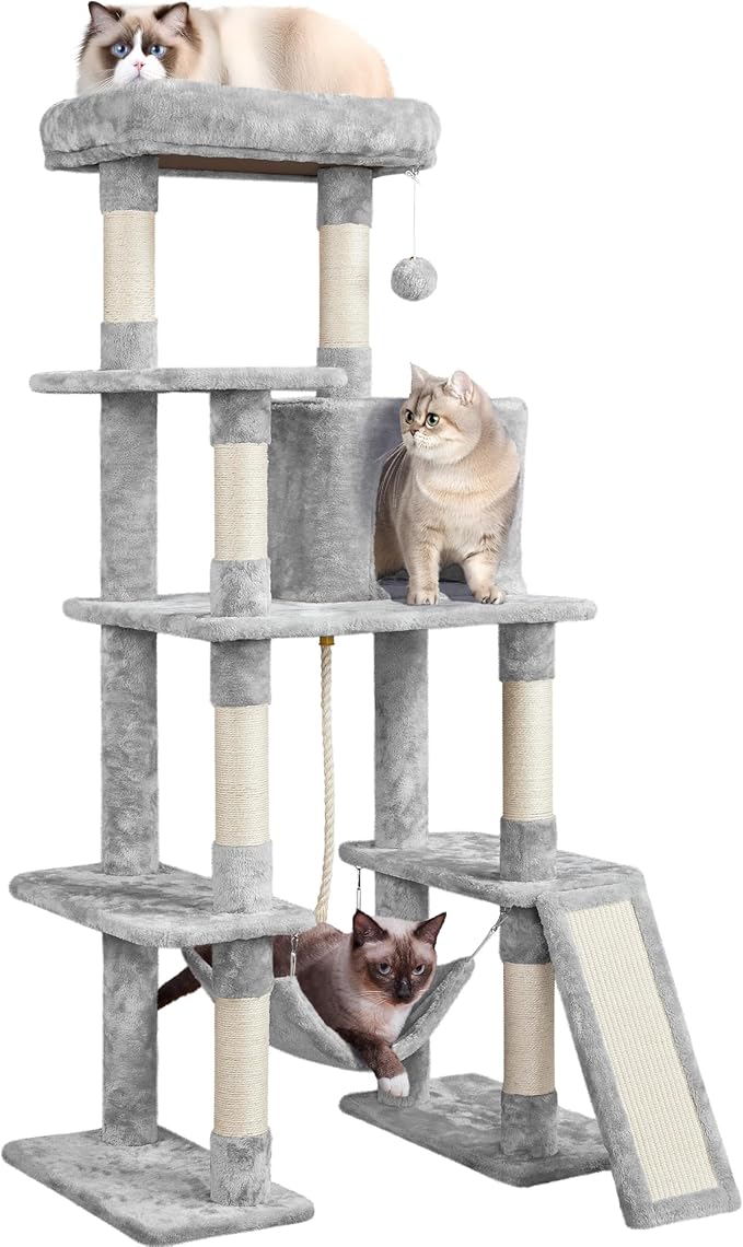 Yaheetech Cat Tree Cat Tower, 63in Multi-Level Kitten Tree by Yaheetech