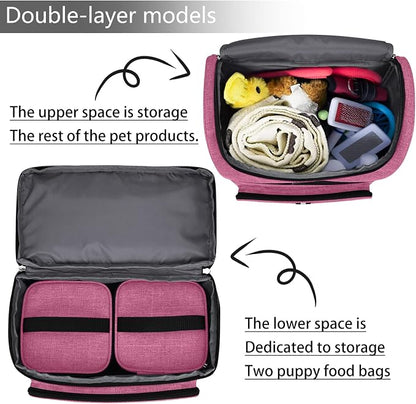 BAGLHER Pet Travel Bag, Double-Layer Pet Supplies Backpack, Pet Travel Backpack - Image 6
