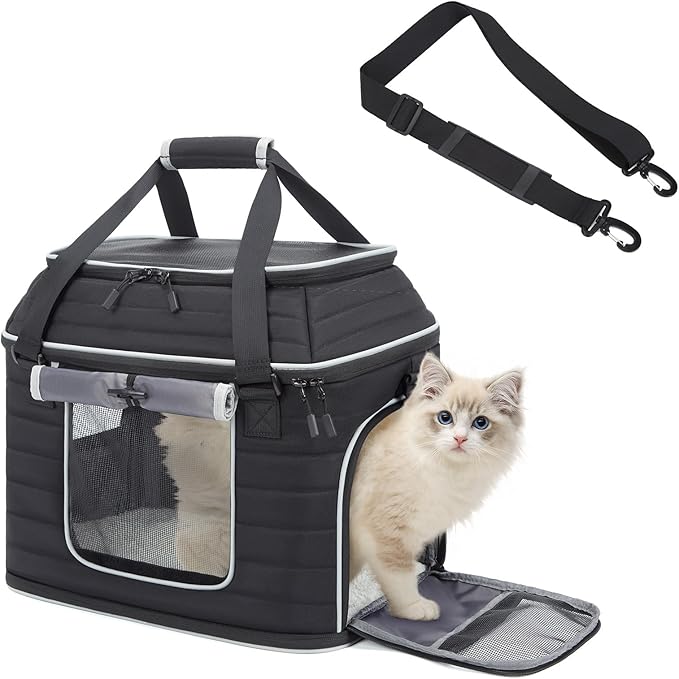 Top-Expandable Pet Carrier: NOBLE DUCK Airline Approved Pet Travel Bag by NOBLE+DUCK
