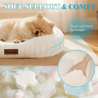 Cute Washable Dog Bed for Small Medium Dogs, Orthopedic Plush Rectangle - Image 3
