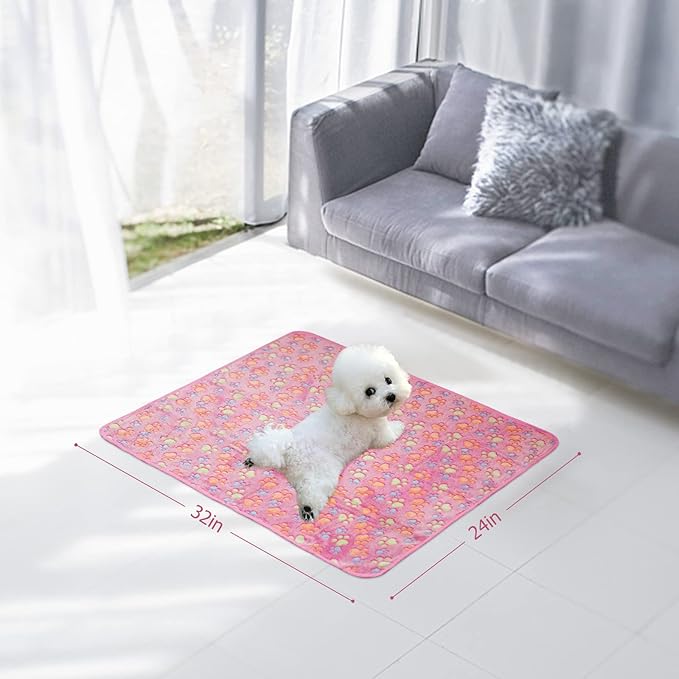 Comsmart Dog & Cat Blanket, Cute Paw Print, Soft Warm Fleece Throw - Image 2