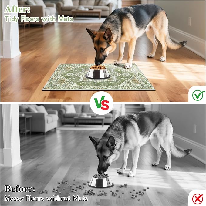 famibay Dog Food Mat, Absorbent Cat Dog Mats - Image 3