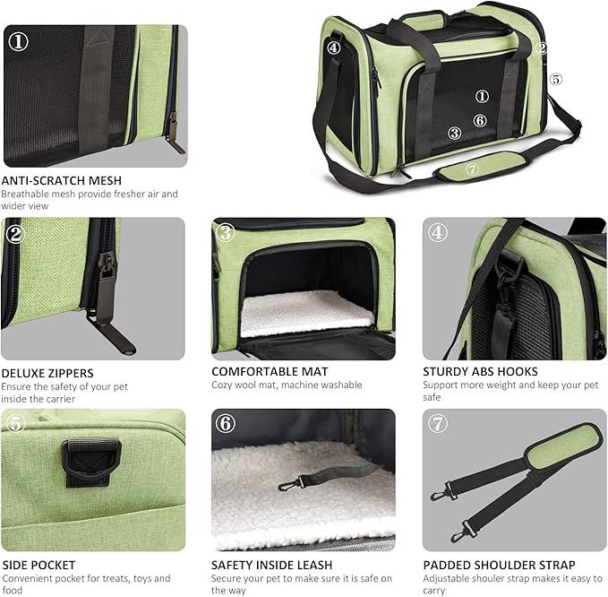 Henkelion Large Cat Carriers Dog Carrier Pet Carrier - Image 3
