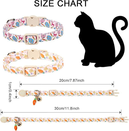 2 Pack Easter Cat Collars, DOGWONG Cute Breakaway Kitty Collars, Easter Kitten - Image 4