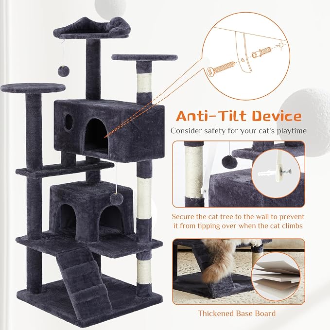 Sweetcrispy 54 Inch Cat Tree Tower, Indoor Cat Condo - Image 6