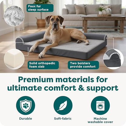 Furhaven Orthopedic Dog Bed for Large Dogs w/ Removable Bolsters & Washable - Image 5