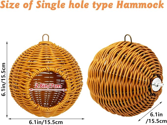 BNOSDM Rattan Bird Nest Parrot Nesting House Parakeet Nesting Soft Lovebird - Image 2