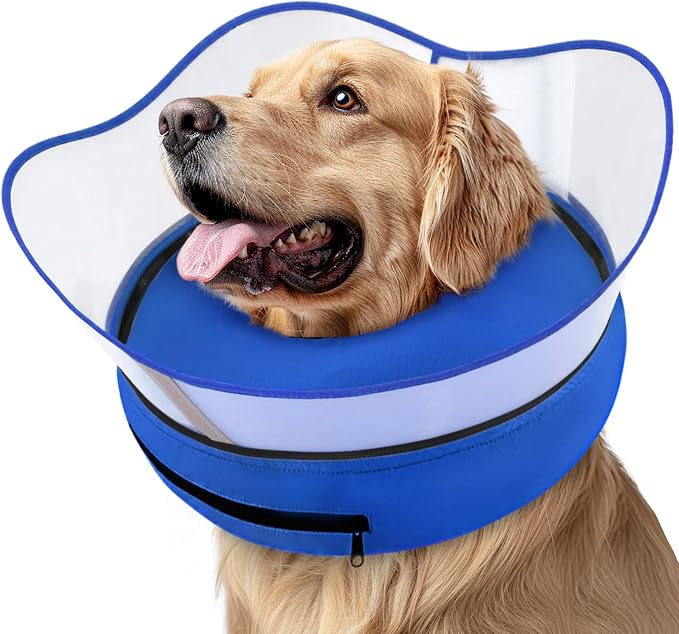 Supet Raised Inflatable Dog Cone Collar to Stop Licking, Soft Dog Cone by Supet