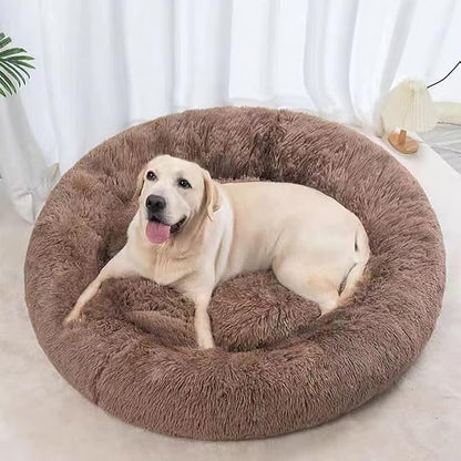 Dog Bed for Small Medium Large Dogs, 27 inch Calming Dogs Bed, Washable-Round - Image 5