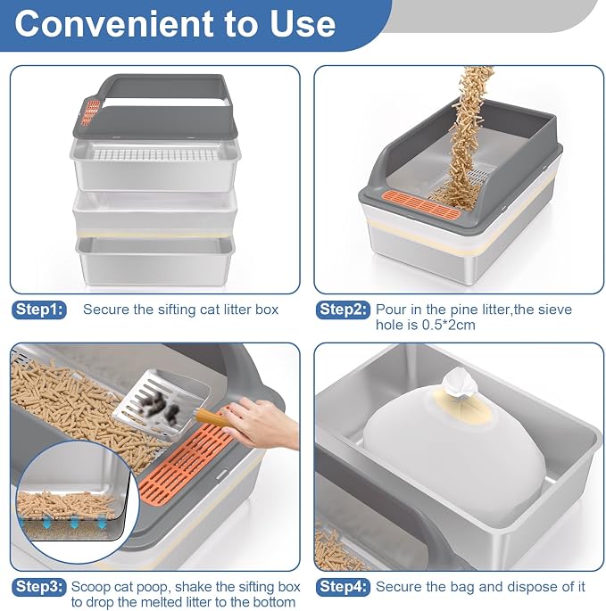 Stainless Steel Sifting Litter Box - Image 7