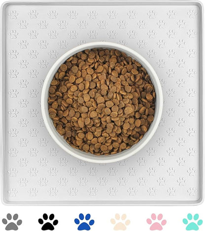 Ptlom Pet Placemat for Dog and Cat, Waterproof Silicone Pet Feeding Bowl Mats by PTLOM