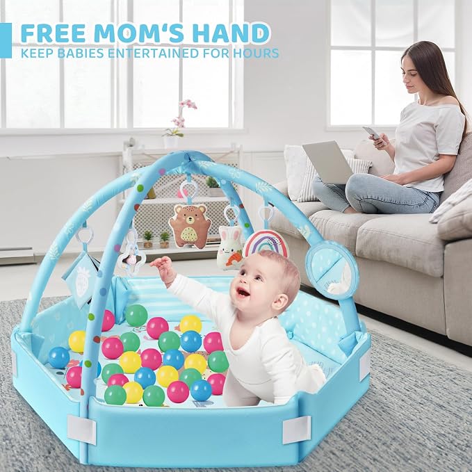Baby Gym Play Mat, 8-in-1 Tummy Time Mat & Ball Pit - Image 5