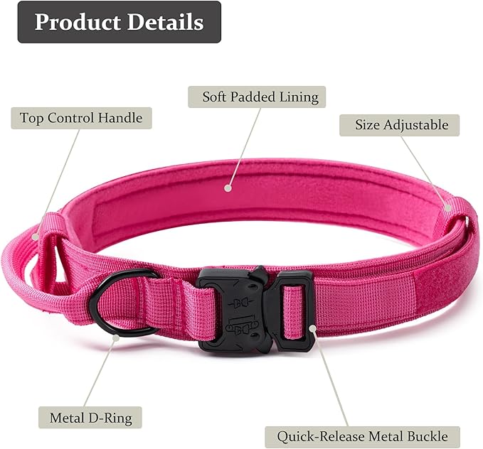 Tactical Dog Collar, Adjustable Military Training Nylon Dog Collar - Image 3