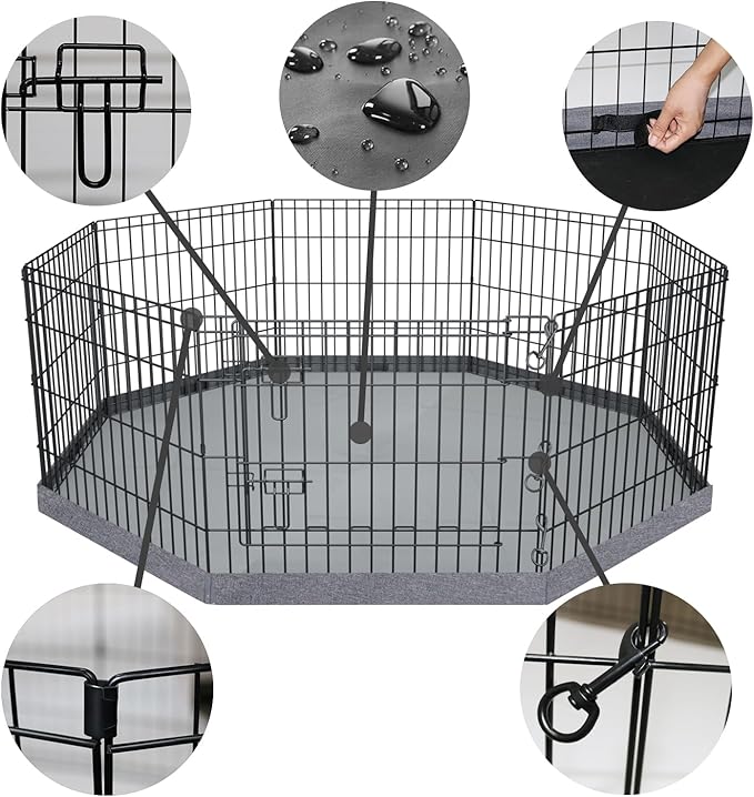 PETIME Foldable Metal Dog Exercise Pen/Pet Puppy Playpen Kennels Yard Fence - Image 2