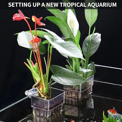 2 PCS Aquarium Plant Holder Top Hanging Fish Tank Plant Pot Aquarium Planter - Image 2