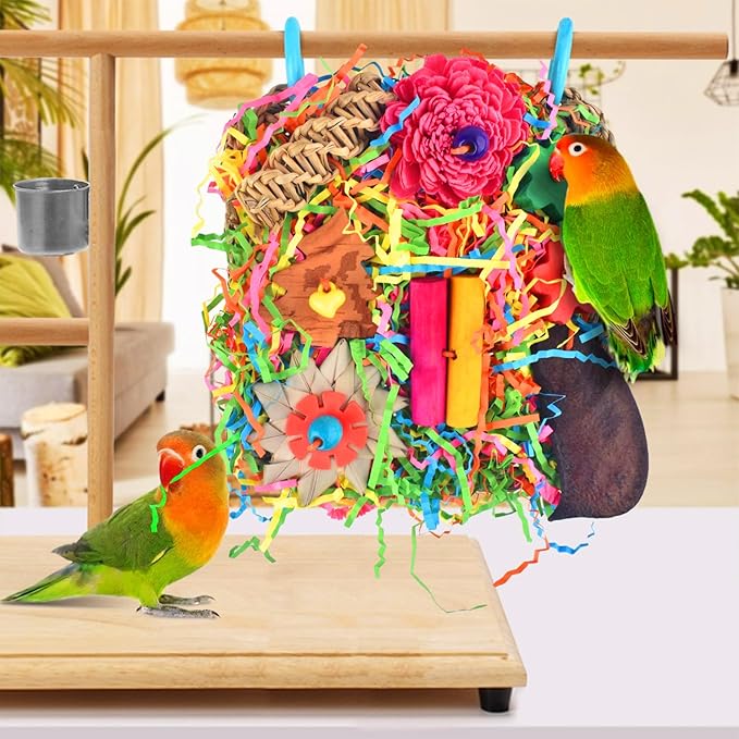 KATUMO Bird Toys, Parakeet Toys Bird Grass Mat Parrot Shredder Toys Lovebird - Image 5