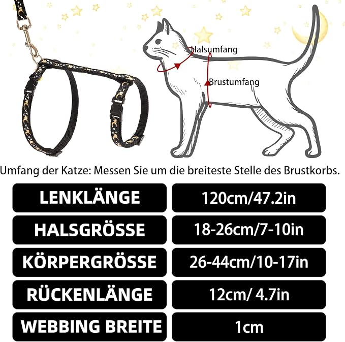 PUPTECK Adjustable Cat Harness and Leash Set Escape Proof Kitten Strap Collar - Image 2