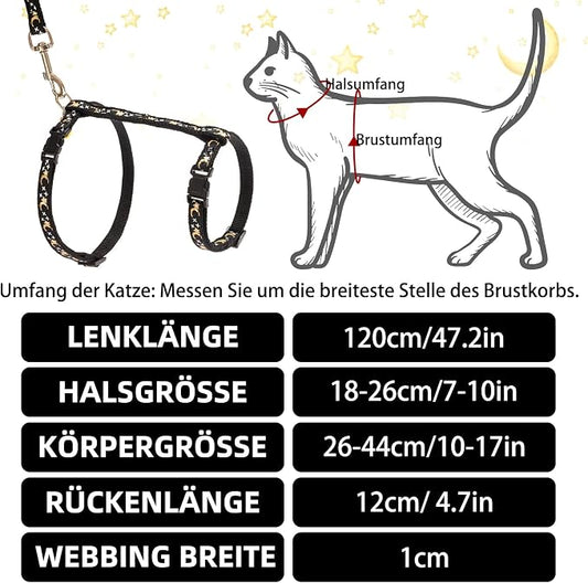 PUPTECK Adjustable Cat Harness and Leash Set Escape Proof Kitten Strap Collar - Image 2