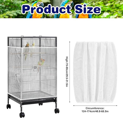 Universal Bird Cage Seed Catcher Net, Stretchy Band Skirts Bird Cage Net - Image 2