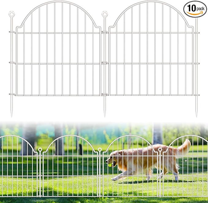 10 Panels No Dig Decorative Garden Fence by Blingluck