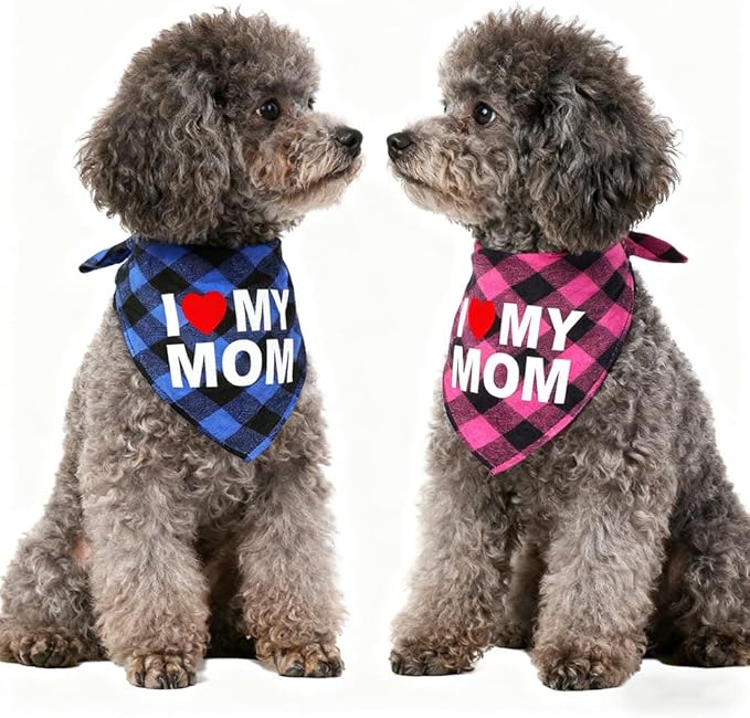 GreenJoy Cute Plaid Dog Bandana – Washable Pet Triangle Scarf - Image 3