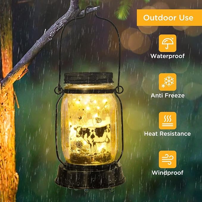kyoryuger Cow Gifts for Women/Men Cow Lovers Solar Lantern Mom Birthday - Image 6