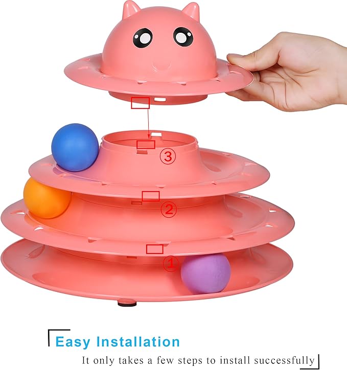 UPSKY Cat Toy Roller 3-Level Turntable Cat Toy Balls - Image 3