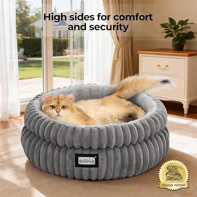 BALANCE Cat Bed Kitten Bed, Washable Round Cat Beds - Image 2