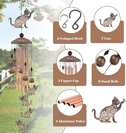 Cat Wind Chimes for Outside, Decoration for Outdoor - Image 3