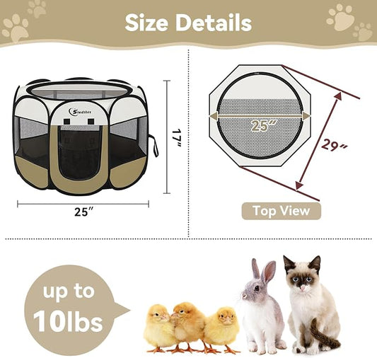 Dog Cat Playpen, Small Puppy Pet Playpen, Dog Crate Tent Cage Indoor/Outdoor - Image 2