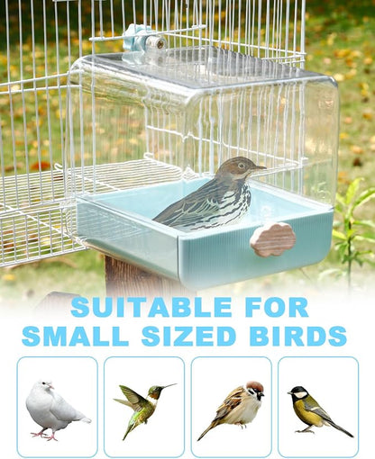 Hanging Bird Bath for Cage, 3 in 1 Multifunction Bird Bath/Bowl/House, Bird - Image 4