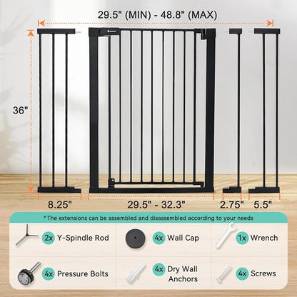 COMOMY 36" Extra Tall Baby Gate - Image 6