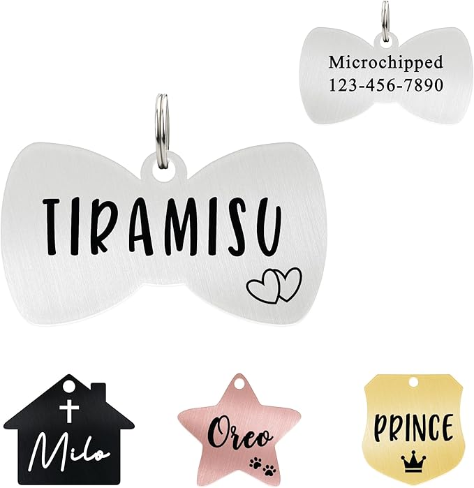 Ultra Joys Cat ID Tag Personalized Pet Tags, Durable Stainless Steel Small Pet by UltraJoys