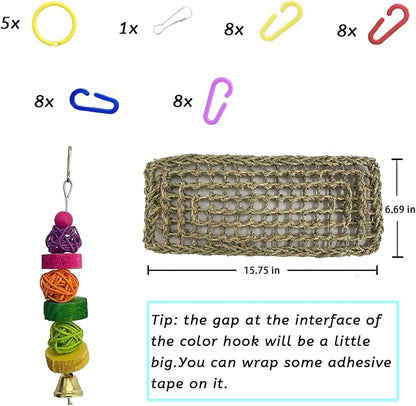 kathson Bird Seagrass Mat, Birds Swing Toy, Natural Grass Handmade Woven - Image 3