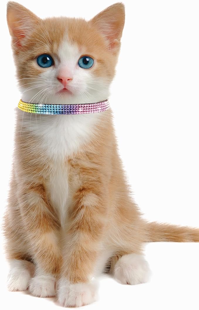 Cat Collars for Girl Cats with Rhinestone Soft Velvet, Breakaway Cat Collars - Image 2