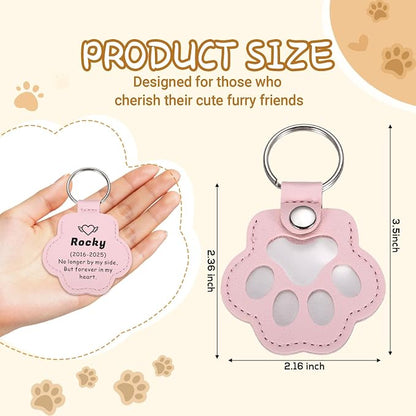 Custom Leather Pet Fur Keychain – Personalized Memorial Keepsake Keyring - Image 4