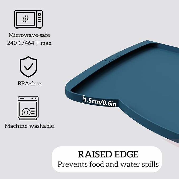 OHMO Dog Food Mat w/Residue Collection Pocket Silicone Pet Feeding Mat - Image 4
