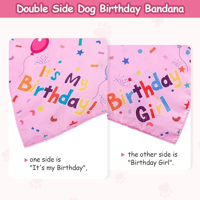 Dog Birthday Bandana Set, Dog Birthday Party Supplies, Puppy Boy Girl Birthday - Image 4