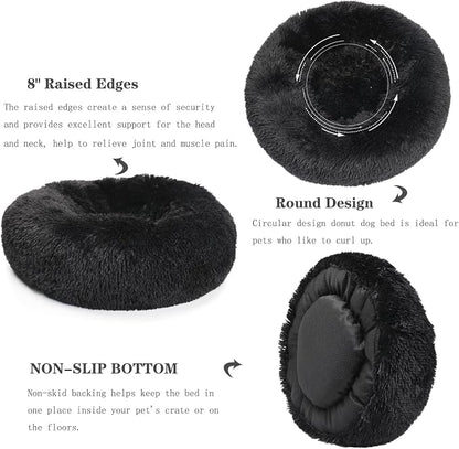 Calming Donut Dogs Beds for Small Dogs Washable, 28inch Plush Round Pet Bed for - Image 5