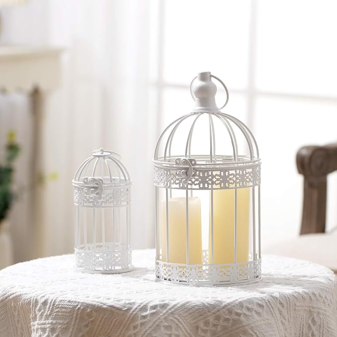 Sliner 4 Pcs Birdcage Candle Holder Valentine Decorative Bird Cages - Image 4