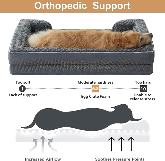 WNPETHOME Dog Beds for Large Sized Dogs, Washable Orthopedic Dog Couch Sofa Bed - Image 2