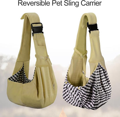 PETLOFT Reversible Dog Cat Sling Carrier, Small Dog Carrier, Adjustable Dog - Image 5