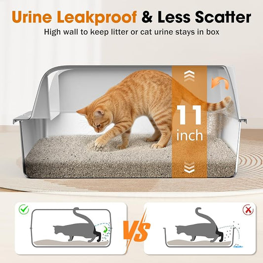 2PACK Stainless Steel Litter Box, Extra Large Litter Boxes - Image 2